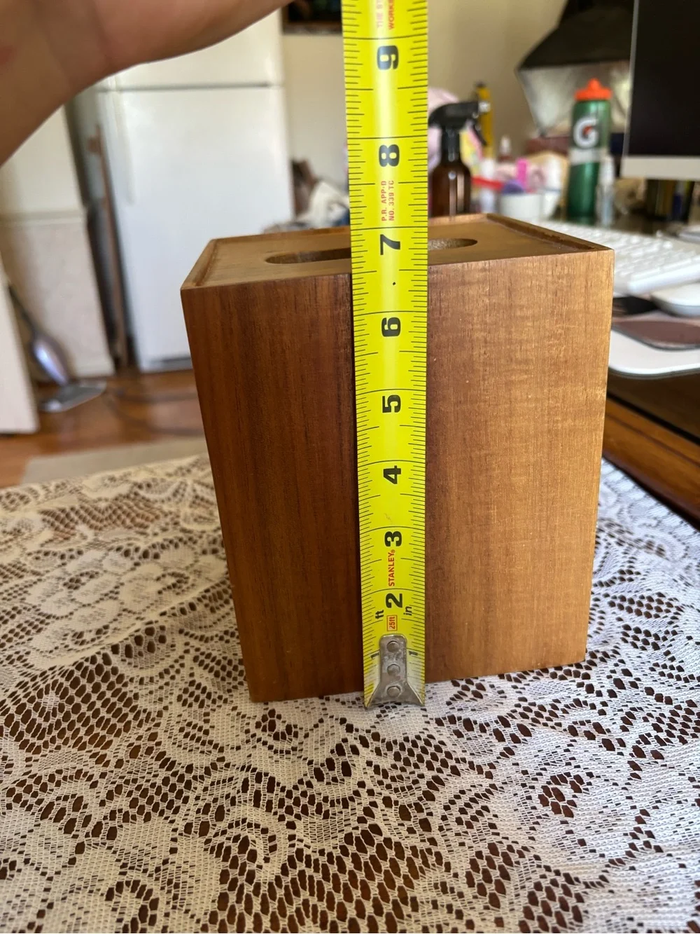 Hearth and hand magnolia Wooden Cube Tissue Box Cover - Natural Brown